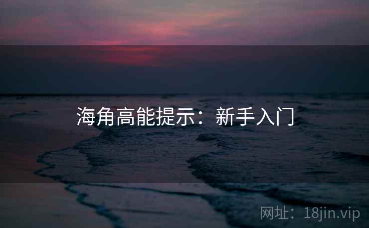 海角高能提示：新手入门